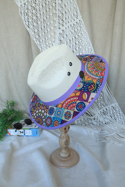 Lilac Multi Print Fedora