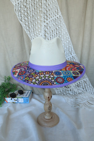 Lilac Multi Print Fedora
