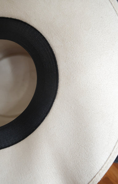 Bone Wide Flat Brim Boater