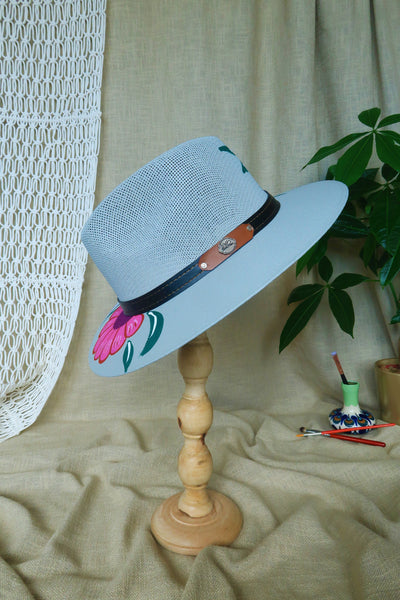 Grey Painted Fedora