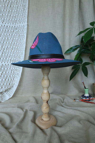 Dark Teal Painted Fedora