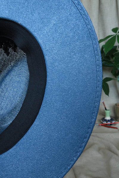 Dark Teal Painted Fedora