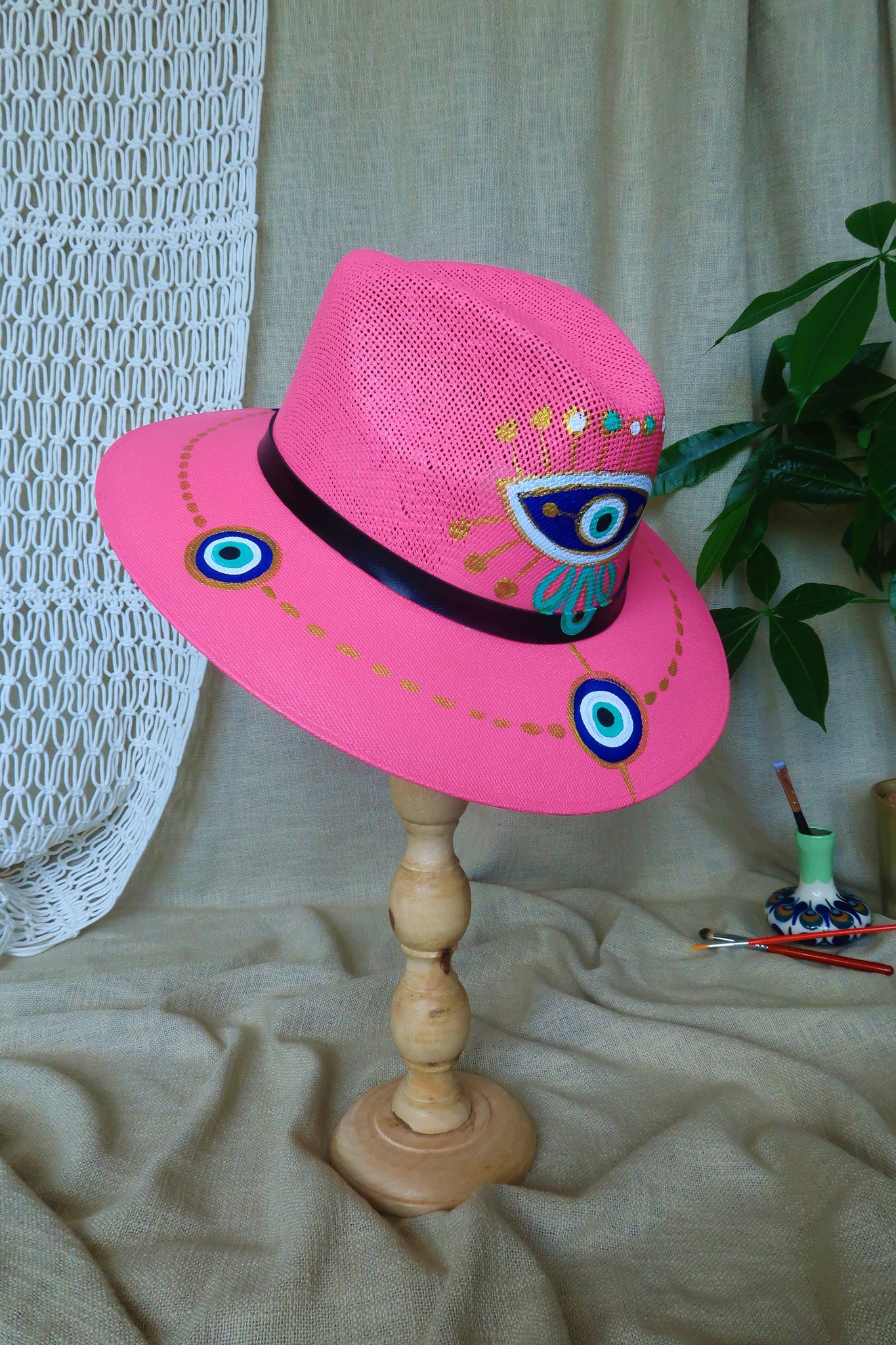 Evil Eye Painted Fedora