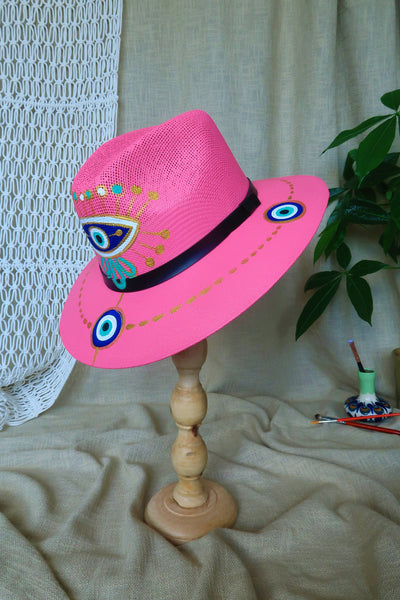Evil Eye Painted Fedora