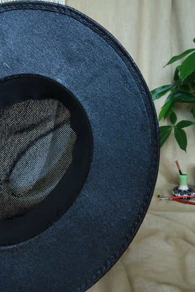 Black Colorful Painted Fedora