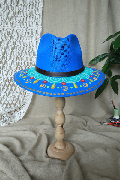 Blue Painted Fedora