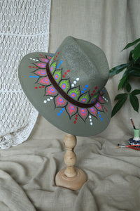 Dark Green Painted Fedora
