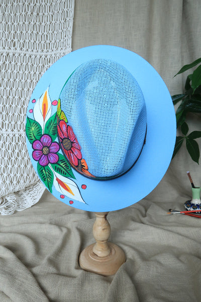 Light Blue Painted Fedora