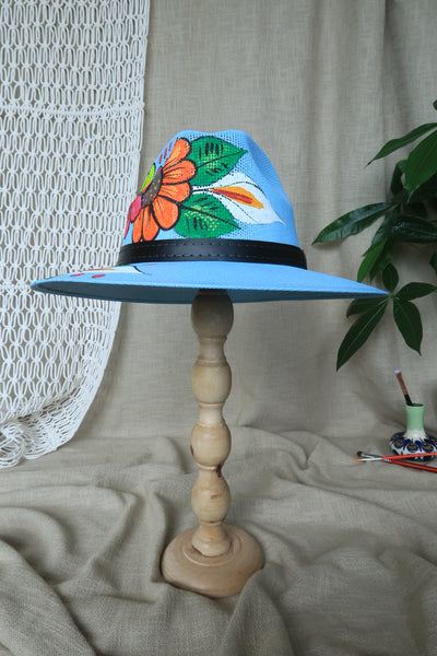 Light Blue Painted Fedora