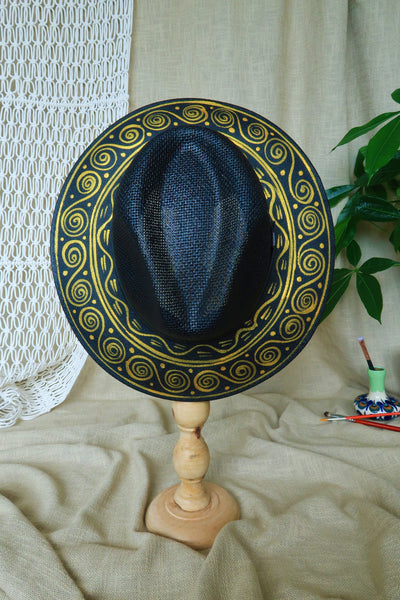 Black Gold Painted Fedora