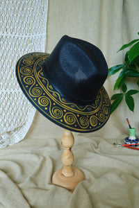 Black Gold Painted Fedora