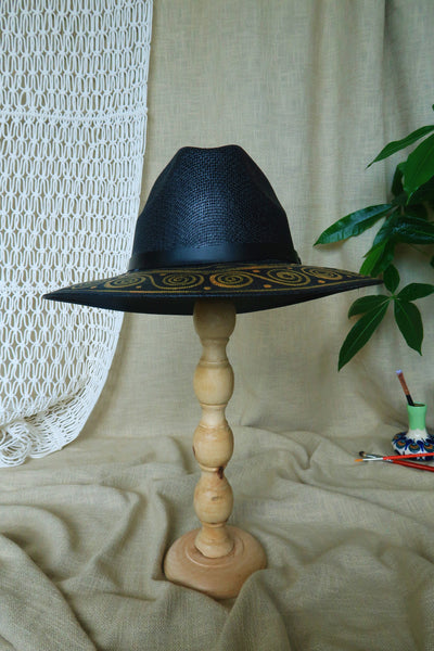 Black Gold Painted Fedora