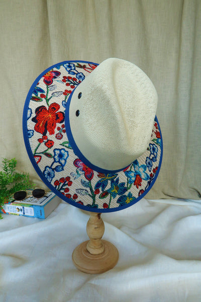 Floral Embroidered Fedora