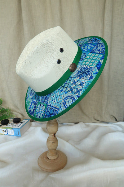 Azulejo Style Fedora - Green