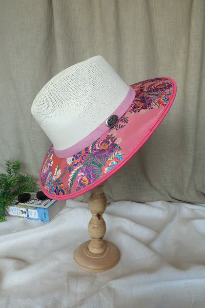 Satin Double Sided Fedora - Pink