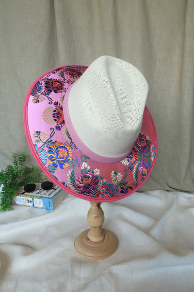 Satin Double Sided Fedora - Pink