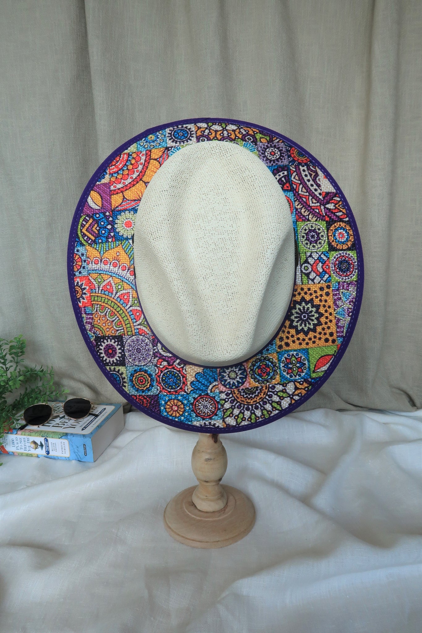 Purple Multi Print Fedora