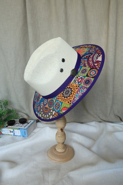 Purple Multi Print Fedora