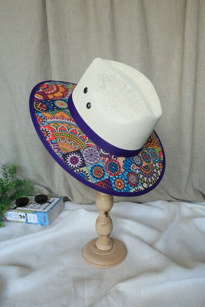 Purple Multi Print Fedora