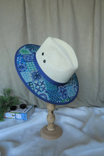 Azulejo Style Fedora - Blue