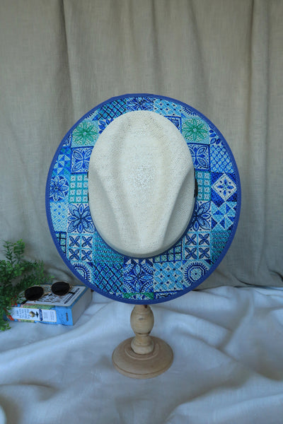 Azulejo Style Fedora - Blue