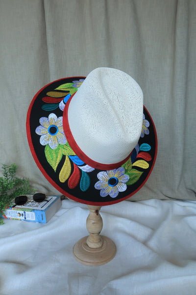 Floral Embroidered Fedora