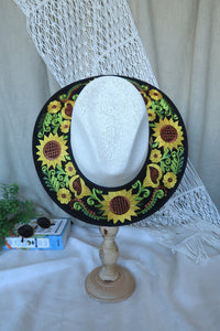 Sunflower Black Embroidered Fedora