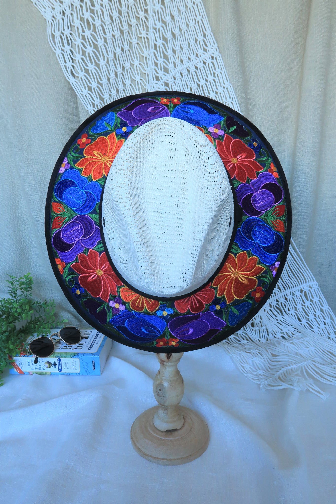 Multi-Color Floral Embroidered Fedora