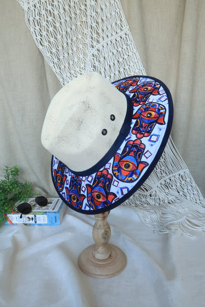 Hamsa Hand Fedora - Navy