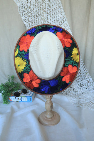 Multi-Color Floral Embroidered Fedora