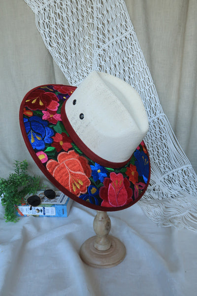 Multi-Color Floral Embroidered Fedora