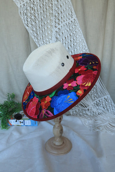 Multi-Color Floral Embroidered Fedora