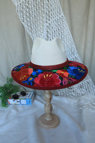 Multi-Color Floral Embroidered Fedora