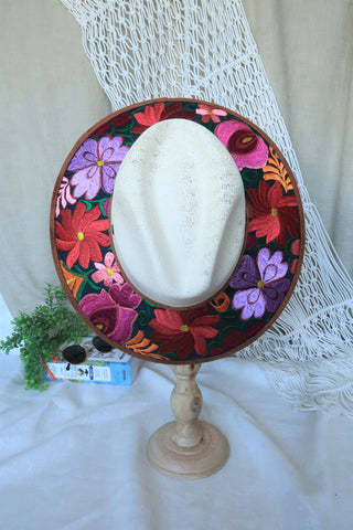 Multi-Color Floral Embroidered Fedora