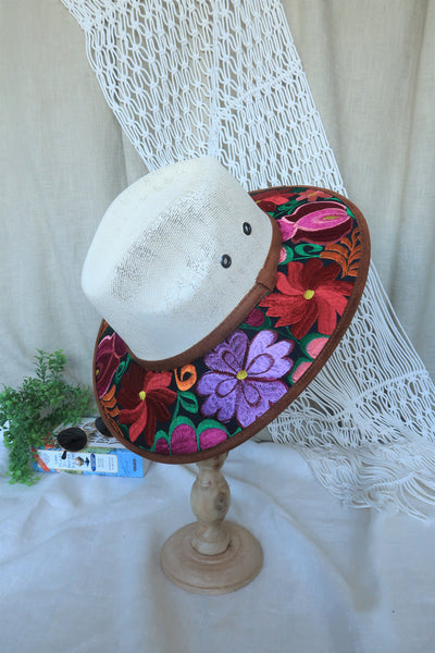 Multi-Color Floral Embroidered Fedora