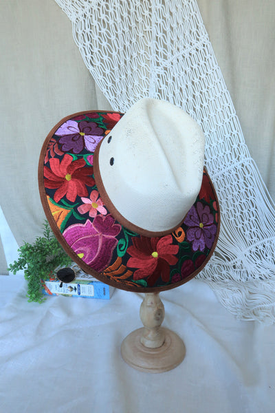 Multi-Color Floral Embroidered Fedora