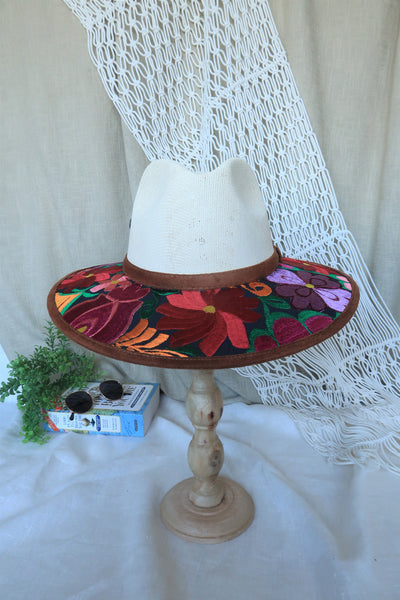 Multi-Color Floral Embroidered Fedora