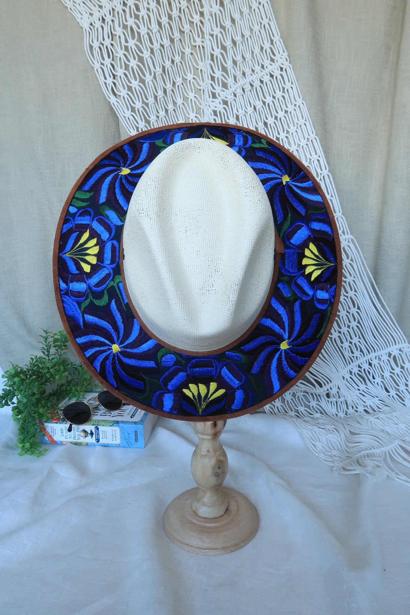 Magical Blue Embroidered Fedora
