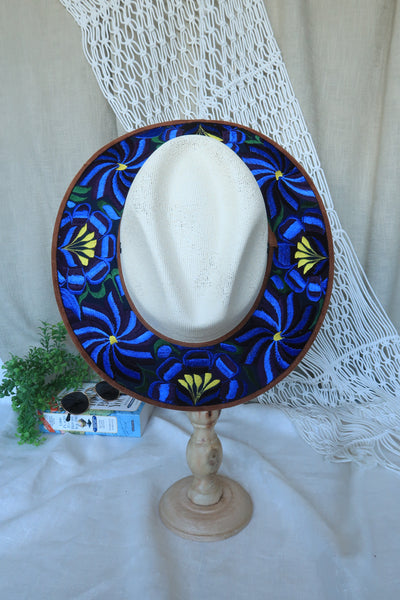 Magical Blue Embroidered Fedora