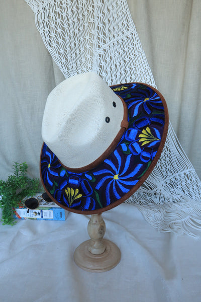 Magical Blue Embroidered Fedora