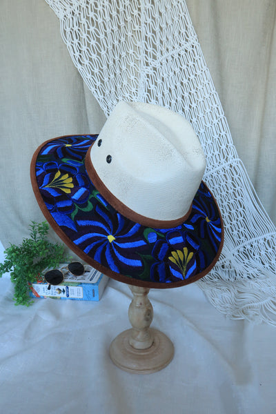 Magical Blue Embroidered Fedora