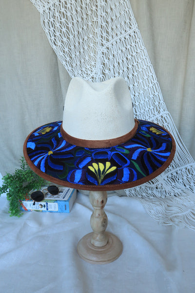 Magical Blue Embroidered Fedora