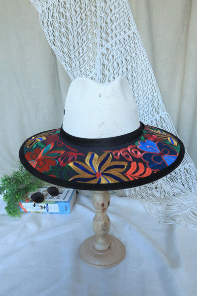 Multi-Color Embroidered Fedora