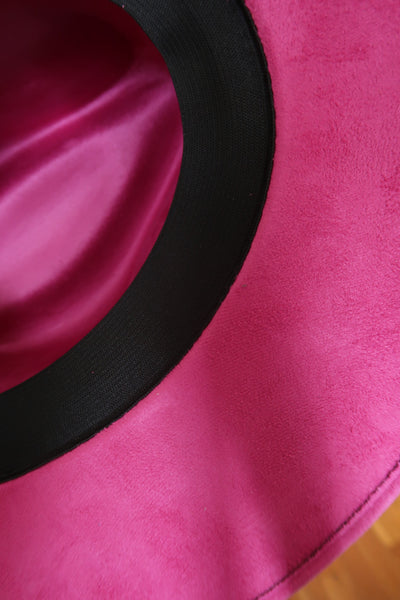 Magenta Wide Flat Brim Fedora
