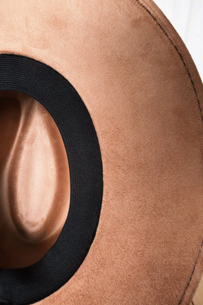 Sand Wide Flat Brim Fedora