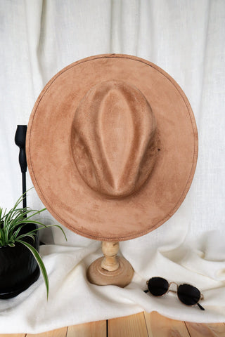 Sand Wide Flat Brim Fedora